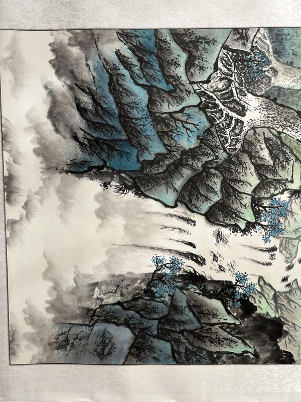 古玩字畫諸明老師精品寫生《山水》拍賣,當前價格850元