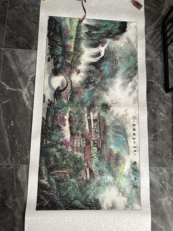 古玩字畫諸明老師寫生精品《山水》拍賣,當前價格850元