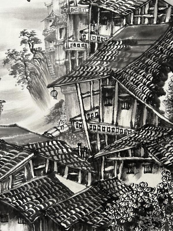 古玩字畫(huà)諸明老師精品寫(xiě)生《古寨風(fēng)情》拍賣(mài),當(dāng)前價(jià)格850元