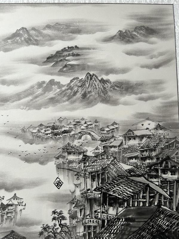 古玩字畫(huà)諸明老師精品寫(xiě)生《古寨風(fēng)情》拍賣(mài),當(dāng)前價(jià)格850元