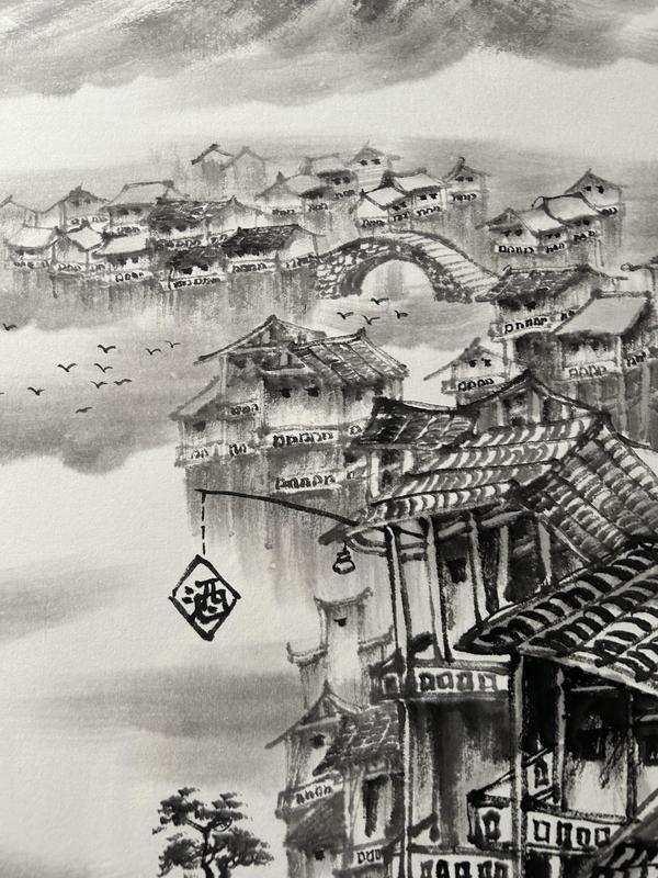 古玩字畫(huà)諸明老師精品寫(xiě)生《古寨風(fēng)情》拍賣(mài),當(dāng)前價(jià)格850元