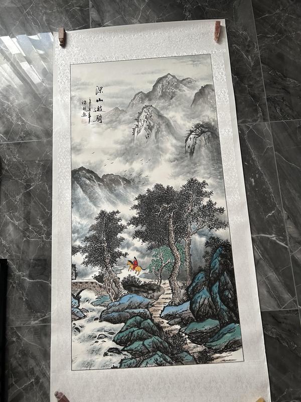 古玩轉(zhuǎn)賣諸明老師精品寫生作品《山水》拍賣，當前價格298元