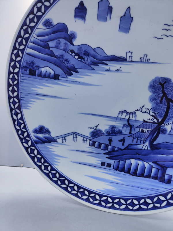 古玩陶瓷青花山水紋盤拍賣,當前價格1999元