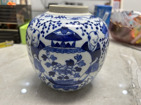 古玩陶瓷喜報平安青花罐拍賣,當前價格2000元