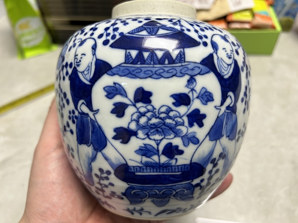 古玩陶瓷喜報平安青花罐拍賣,當前價格2000元