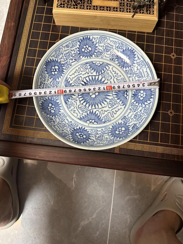 古玩陶瓷青花淡描太陽花盤拍賣,當前價格650元