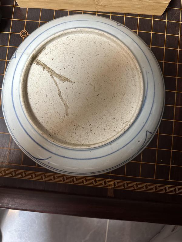 古玩陶瓷青花淡描太陽花盤拍賣,當前價格650元