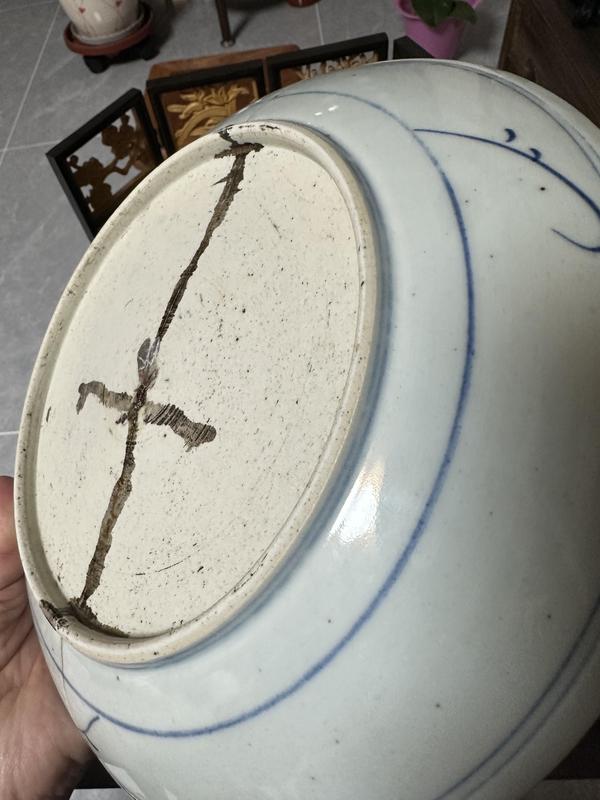 古玩陶瓷青花淡描太陽花盤拍賣,當前價格450元