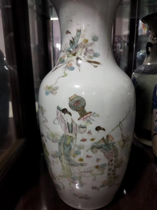 古玩陶瓷粉彩仙女散花大瓶拍賣,當前價格3200元