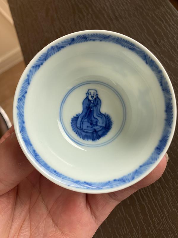 古玩陶瓷人物紋青花杯盤(pán)拍賣(mài)，當(dāng)前價(jià)格4200元