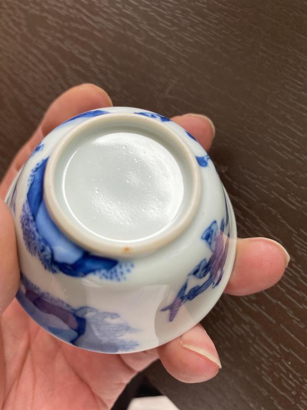 古玩陶瓷人物紋青花杯盤(pán)拍賣(mài)，當(dāng)前價(jià)格4200元
