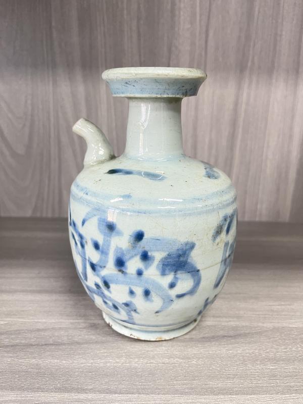 古玩轉(zhuǎn)賣(mài)明崇禎 青花花卉紋花澆拍賣(mài),當(dāng)前價(jià)格1500元