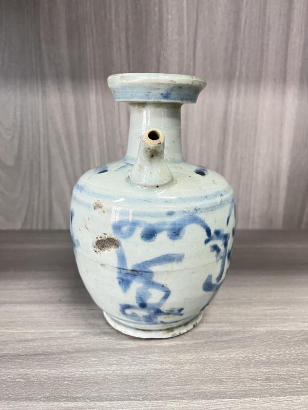 古玩陶瓷明崇禎 青花花卉紋花澆拍賣,當前價格600元