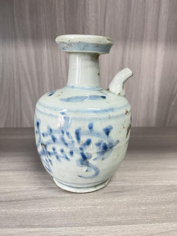 古玩陶瓷明崇禎 青花花卉紋花澆拍賣,當前價格600元