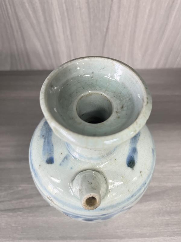 古玩陶瓷明崇禎 青花花卉紋花澆拍賣,當前價格600元