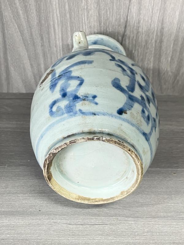 古玩陶瓷明崇禎 青花花卉紋花澆拍賣,當前價格600元