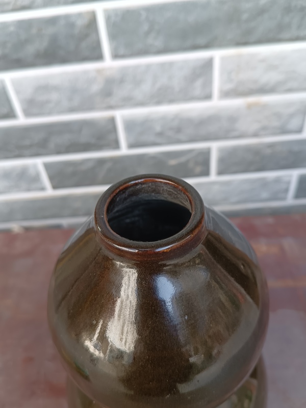 古玩陶瓷磁州窯黑釉葫蘆瓶拍賣,當前價格980元
