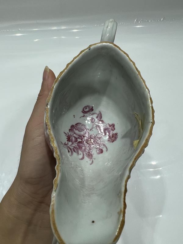 古玩陶瓷胭脂紅彩折枝花卉爵杯拍賣,當前價格1600元
