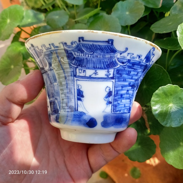 古玩陶瓷青花山水紋蓋杯三件套拍賣,當前價格1999元