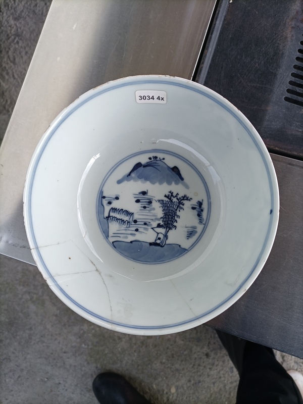 古玩陶瓷青花三星高照圖碗拍賣,當前價格260元