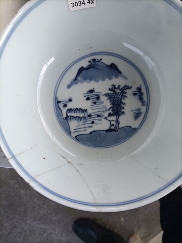 古玩陶瓷青花三星高照圖碗拍賣,當前價格260元