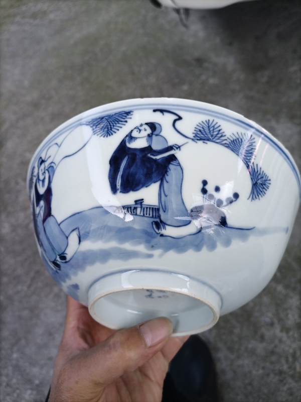 古玩陶瓷青花三星高照圖碗拍賣,當前價格260元