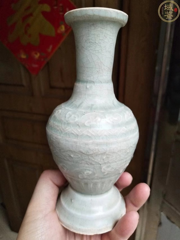 古玩陶瓷宋:青白釉模印花卉紋盤口瓶拍賣,當前價格57000元