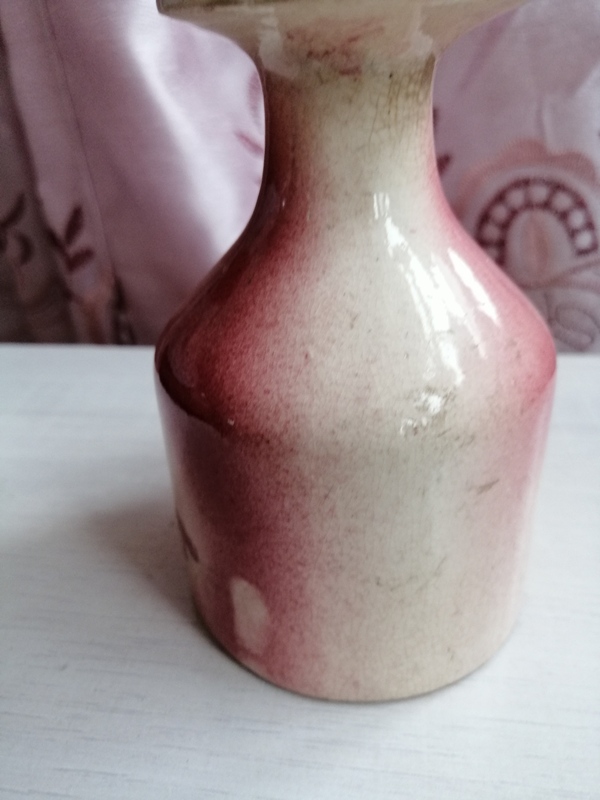 古玩陶瓷吹紅釉無柄壺拍賣,當前價格238元