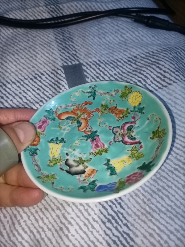 古玩陶瓷瓜瓞連綿粉彩盤拍賣,當前價格380元