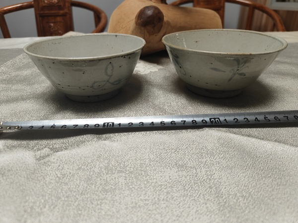 古玩陶瓷明代.青花花卉紋碗二只拍賣,當前價格1980元