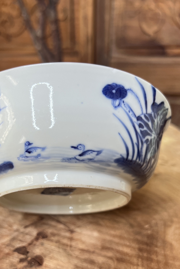 古玩轉賣【精品·細路】青花滿池矯紋撇口碗拍賣，當前價格300元