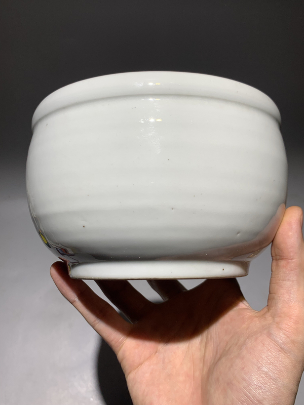 古玩陶瓷精美白釉大缽式香爐拍賣,當前價格3888元