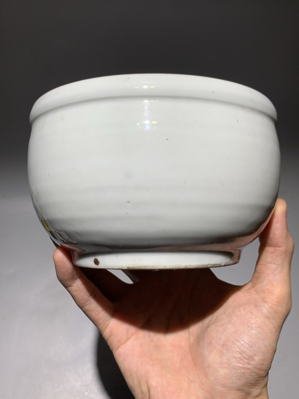 古玩陶瓷精美白釉大缽式香爐拍賣,當前價格3888元