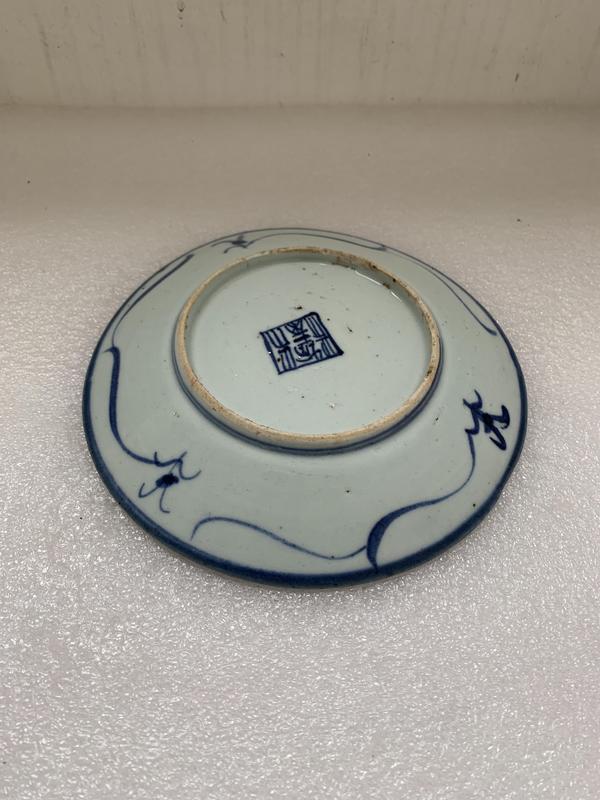 古玩陶瓷清中期花卉紋青花盤拍賣,當前價格398元