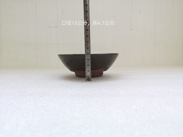 古玩陶瓷清早期褐釉澀圈圈足疊燒工藝碗拍賣,當前價格298元