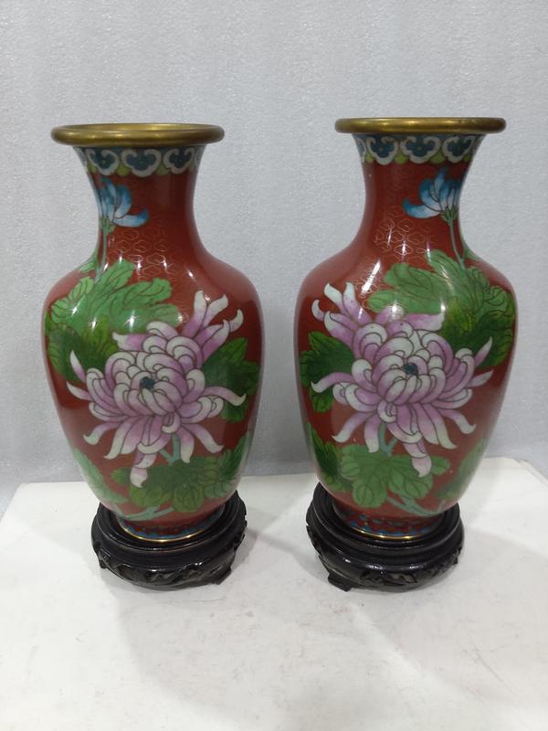 古玩雜項景泰藍銅瓶拍賣,當前價格1688元