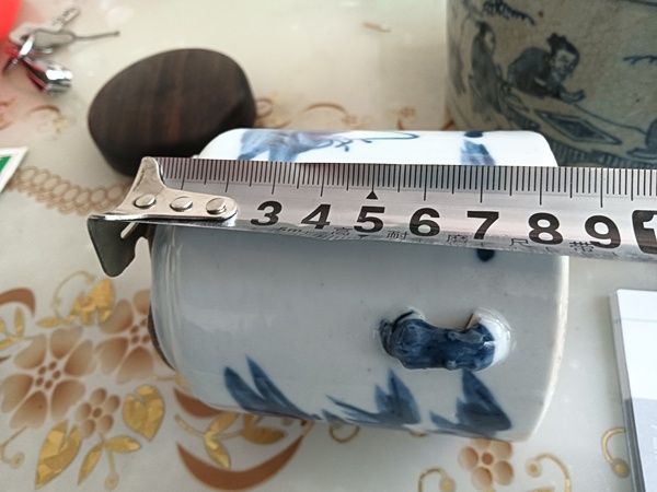古玩陶瓷青花山水人物紋蓋缸拍賣,當前價格388元