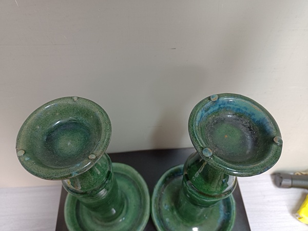 古玩陶瓷綠釉燭臺(tái)拍賣(mài),當(dāng)前價(jià)格788元