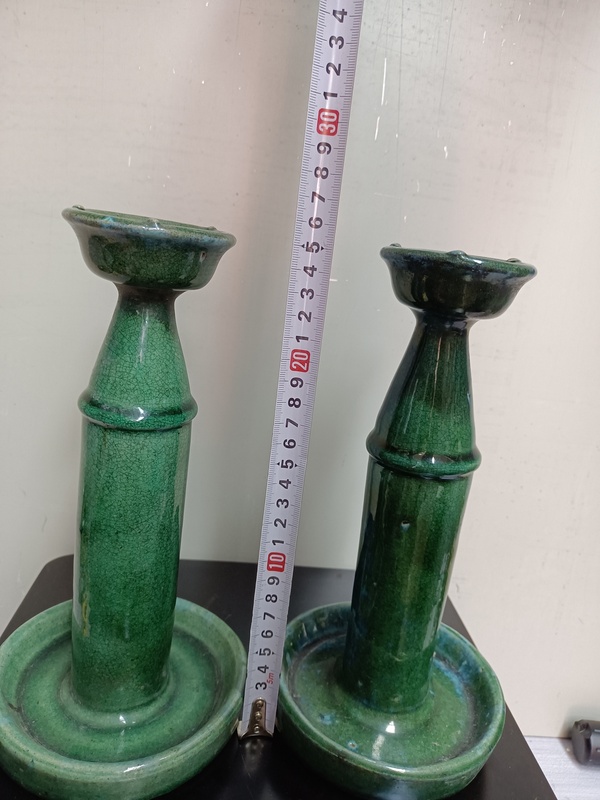 古玩陶瓷綠釉燭臺(tái)拍賣(mài),當(dāng)前價(jià)格788元