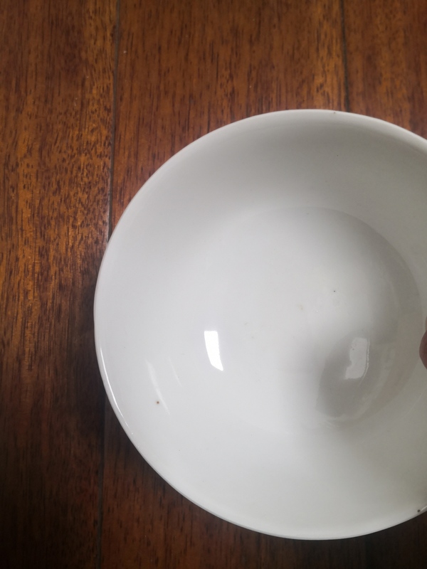 古玩陶瓷民國細路胭脂紅彩山水人物紋茶碗拍賣,當前價格888元