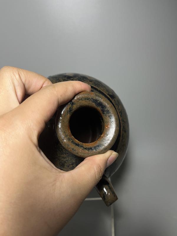 古玩陶瓷磁州窯褐釉花澆拍賣,當前價格500元