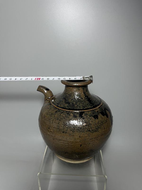 古玩陶瓷磁州窯褐釉花澆拍賣,當前價格500元