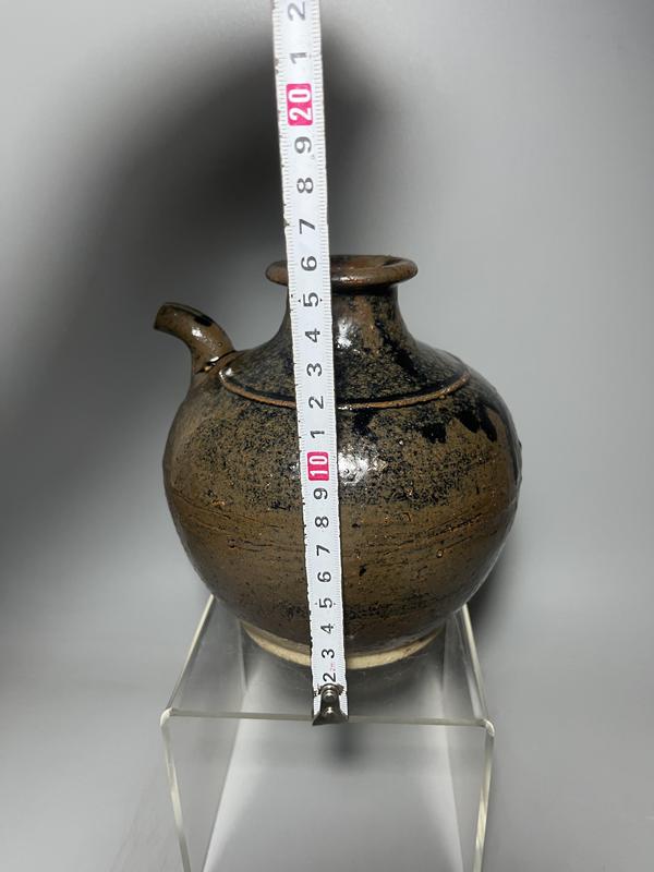 古玩陶瓷磁州窯褐釉花澆拍賣,當前價格500元