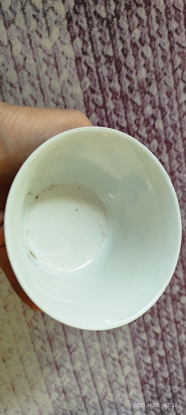 古玩陶瓷江西瓷業公司款青花釉里紅葡萄紋蓋碗拍賣,當前價格12000元
