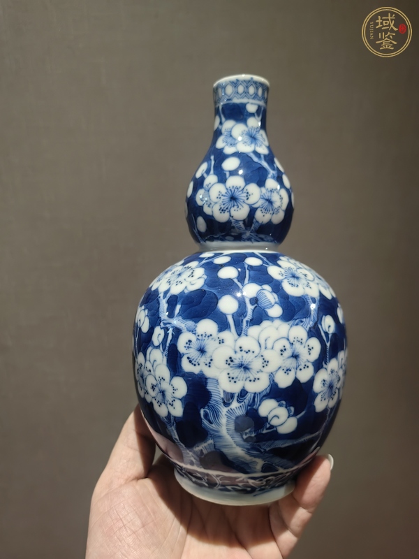 古玩陶瓷青花冰梅紋葫蘆賞瓶真品鑒賞圖