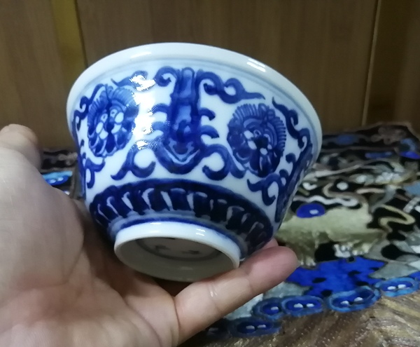 古玩陶瓷乾隆青花纏枝花茶圓拍賣，當(dāng)前價格4500元