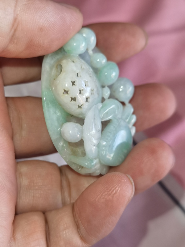 古玩玉器創匯翡翠螃蟹拍賣,當前價格2000元