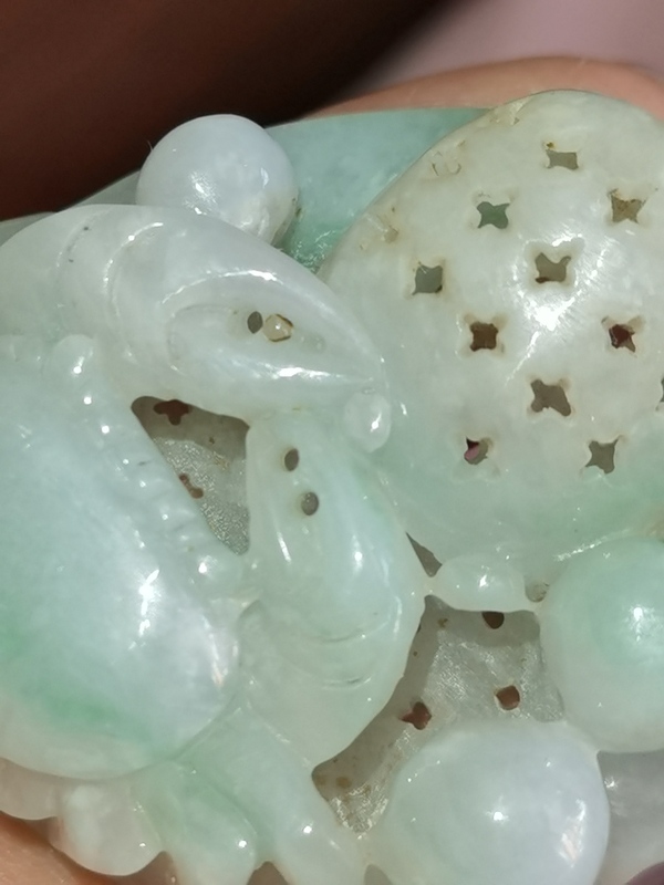 古玩玉器創匯翡翠螃蟹拍賣,當前價格2000元