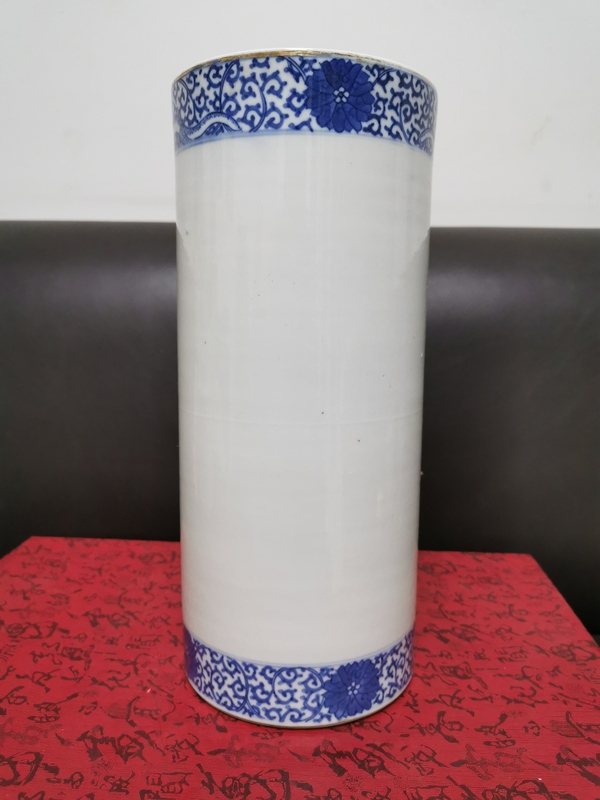古玩陶瓷青花淺絳山水人物詩文帽筒拍賣,當(dāng)前價格2888元