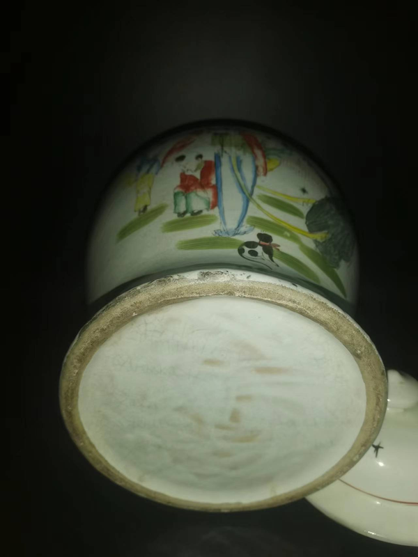 古玩陶瓷粉彩教子圖人物紋將軍罐拍賣,當(dāng)前價格8600元